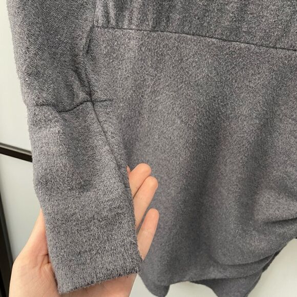 [m] Dynamite Women’s Business Casual Long Sleeve Dark Grey Mock Neck Midi Dress - Picture 6 of 11